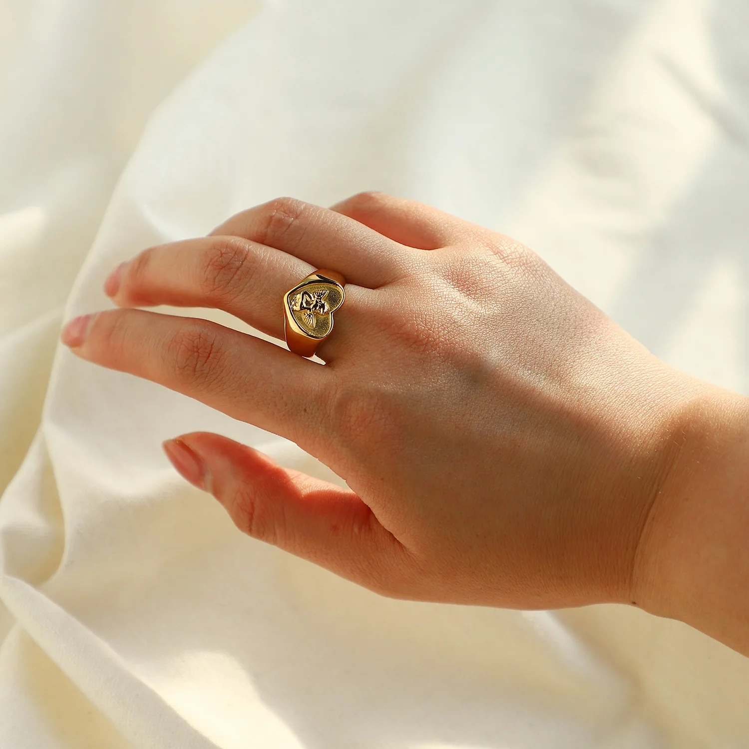  Кольцо Инь Янь водонепроницаемое и быстрое ювелирное изделие 18k позолоченное кольцо из нержавеющей