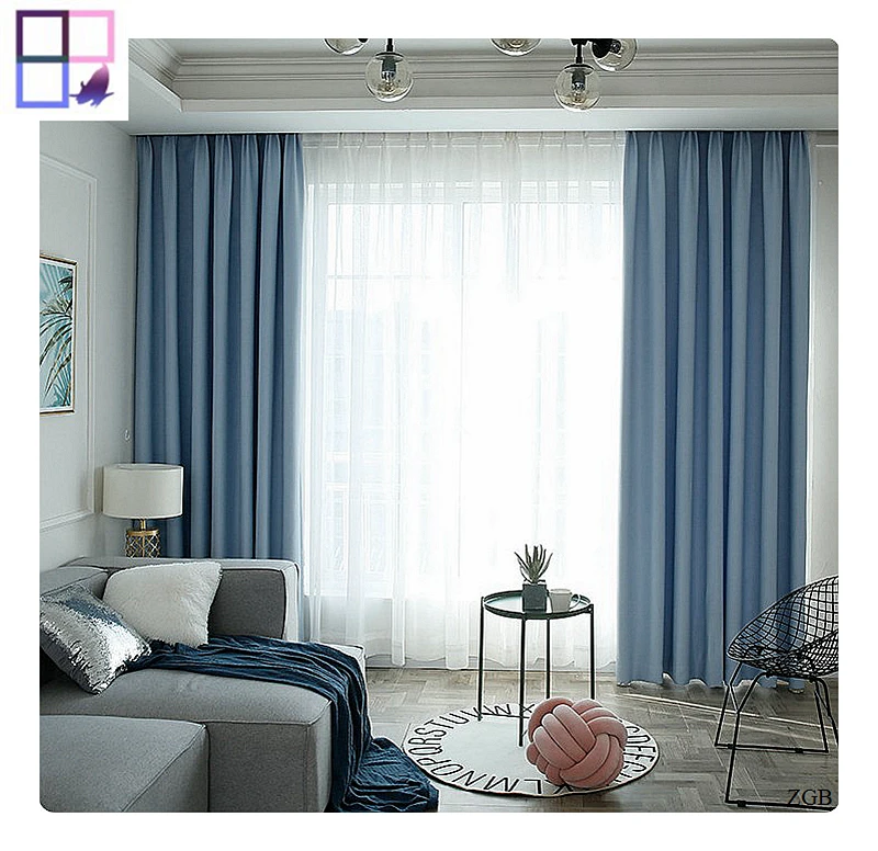 Factory wholesale blackout curtain fabric solid curtains for bed room window (62365407180)