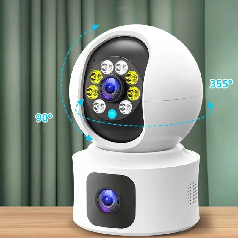 Mini Dual Lens Night Vision Light Smart PTZ 360 Home Wifi Security Wireless IP Camera