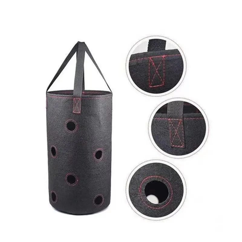 High quality non woven felt fabric pots strawberry vegetable garden plant grow bags
