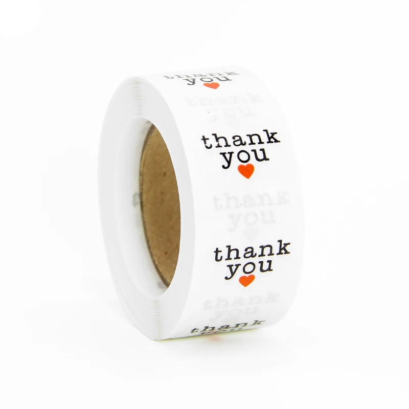 Custom 1 inch Clear Transparent Thank You Sticker Label Roll