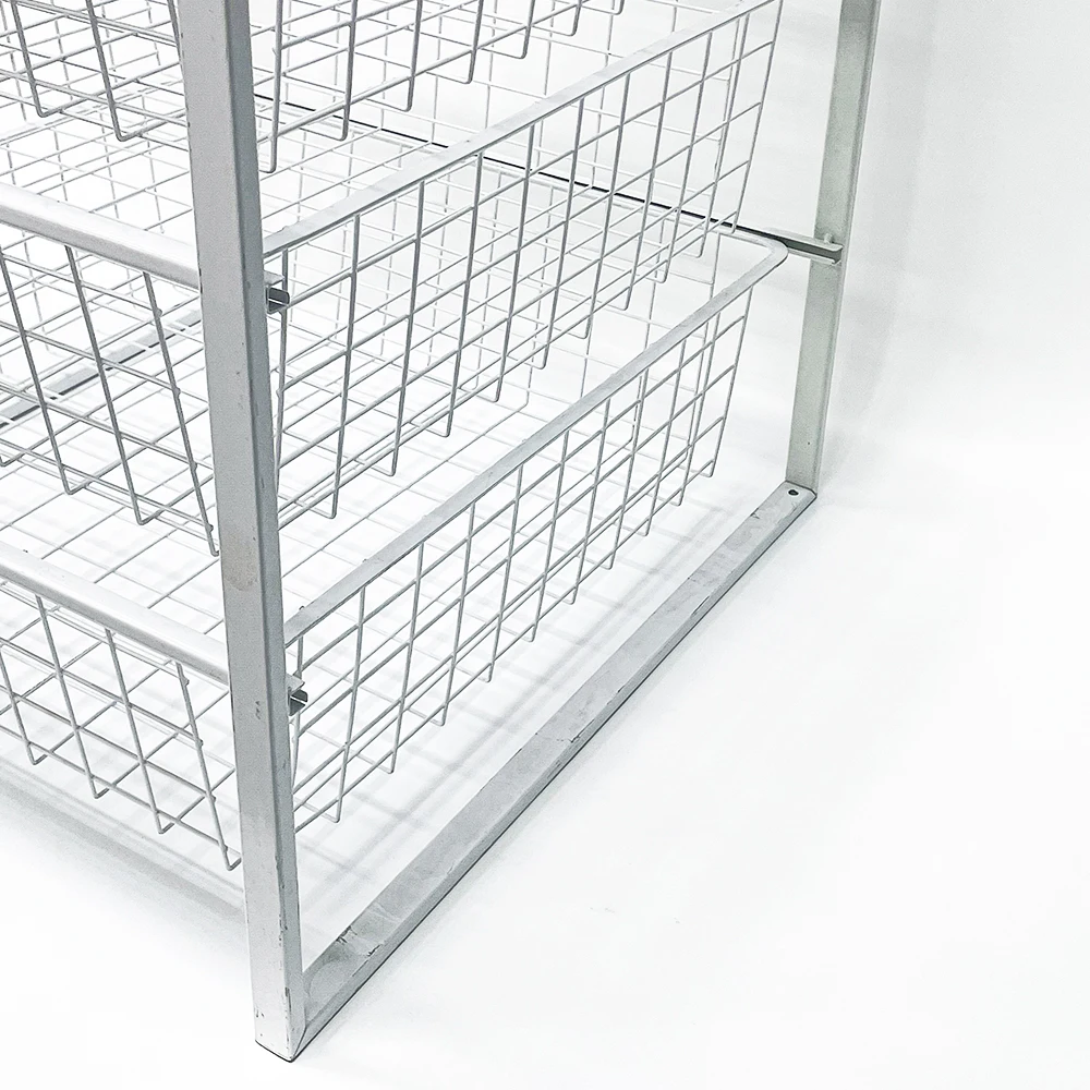 Best Selling Living Room Bathroom Storage Metal Wire Basket Drawer Organizer 4 Tier Organizer