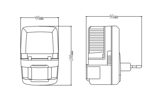 PDLUX PD-PIR2022 Plug-in Mini LED Wall Plug Infrared Motion Sensor LED Night Light Dusk to Dawn Sensor Light Plastic CE White