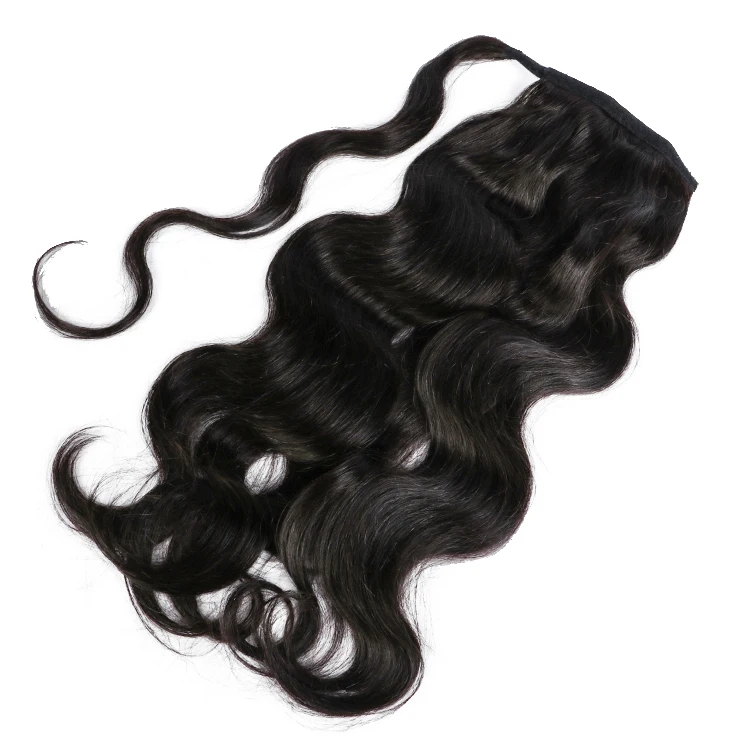 Wholesale Factory Supply 100% Brazilian Virgin Hair Body Wave Human Ponytail Extension
