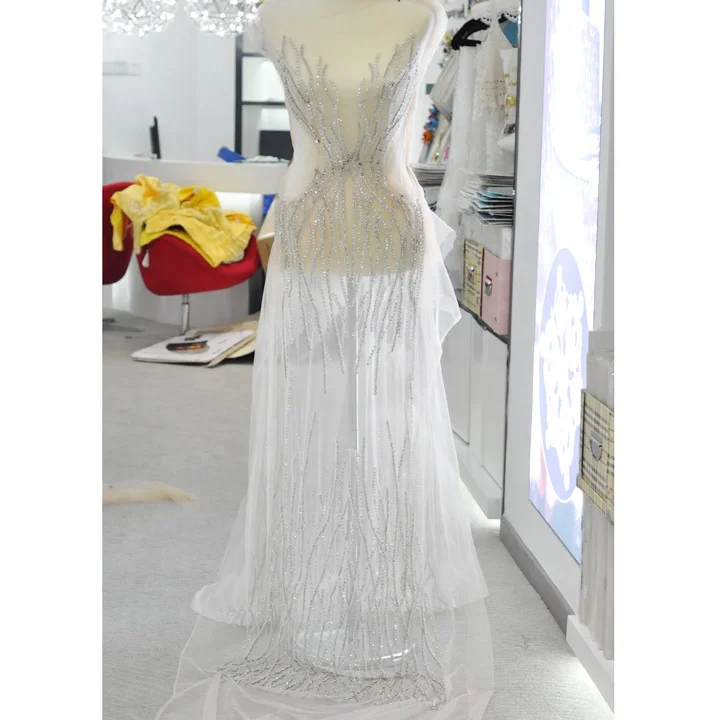 Оптовая продажа свадебная аппликация brida Sexy willowy Rhinestone для вечернего платья