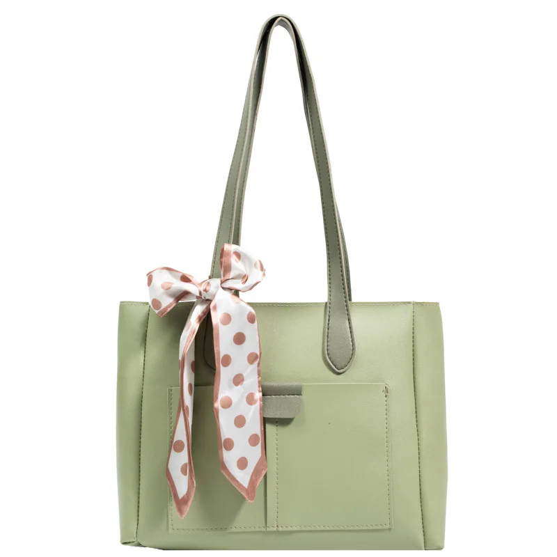 PU large shoulder bag new fashionable with pockets shoulder tote bag leather handbags ladies wholesale