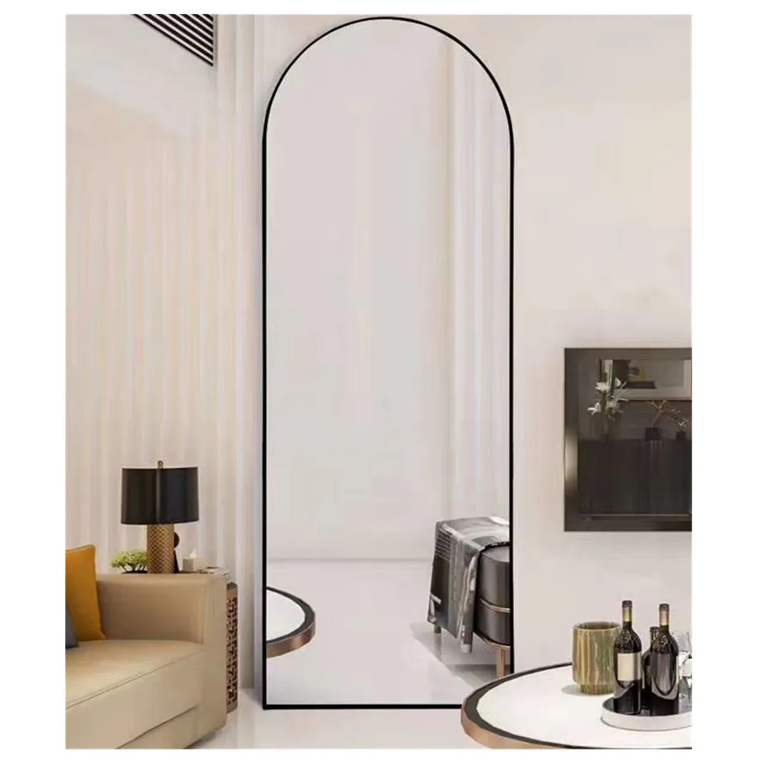 WINER M&G 50*160cm Oval Arch Metal Aluminum Framed Full Length Mirror Floor Standing Mirror