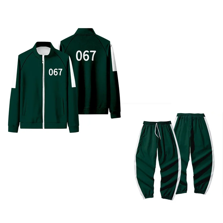Cosplay sportswear plus size Lee Jung-jae the same sportswear suit Halloween party suit Korean drama squid game costume jacket