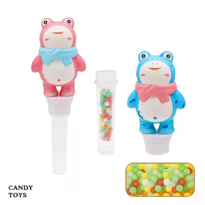 Factory directly Plastic squeeze frog cute lovely animal Candy Toy