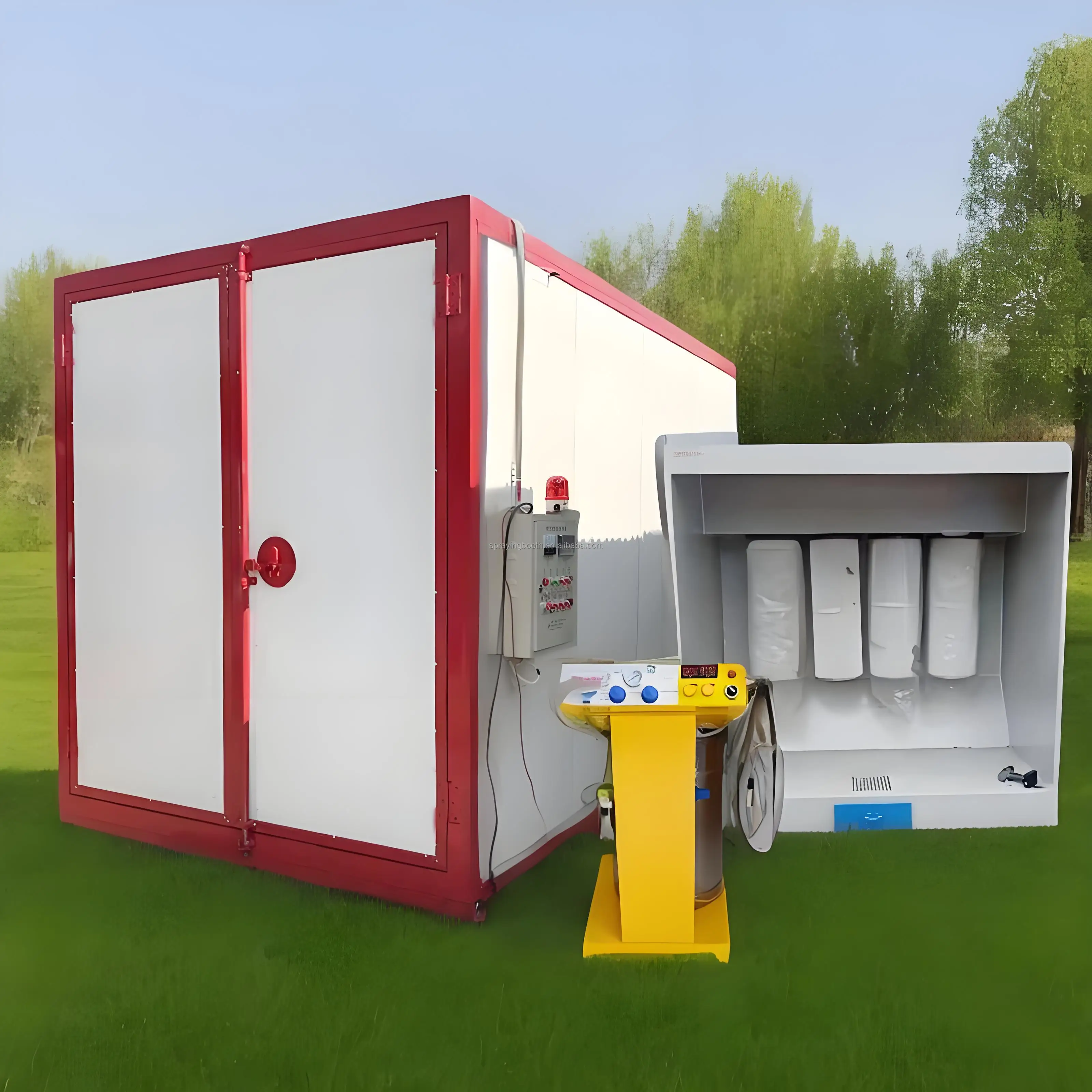 Manual Fast Color Change Powder Coating System Spray Room Powder Oven for Small Workpieces