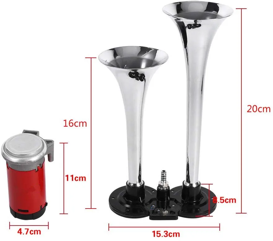 150DB Super Loud Air Horn Kit Speaker Trumpet With Compressor, 12V Car Air Horn