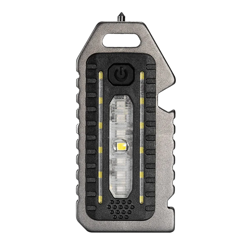 LED USB C Charging Mini Keychain Bike Warn Light Flashing Warning Safety Light with Whistle and lanyard Rope