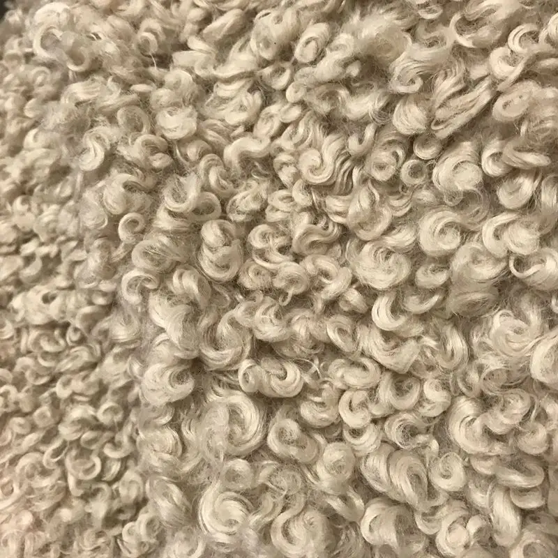 Knitted boucle fabric in stock 900gsm stretch boucle sofa fabric curly wool like boucle upholstery fabric
