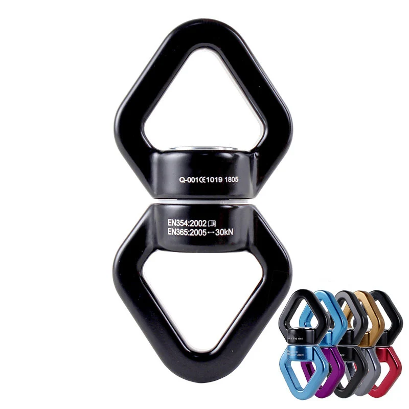 30KN Aviation Aluminum Alloy Swivel Swing Device Safety Carabiner For Yoga/Hammock