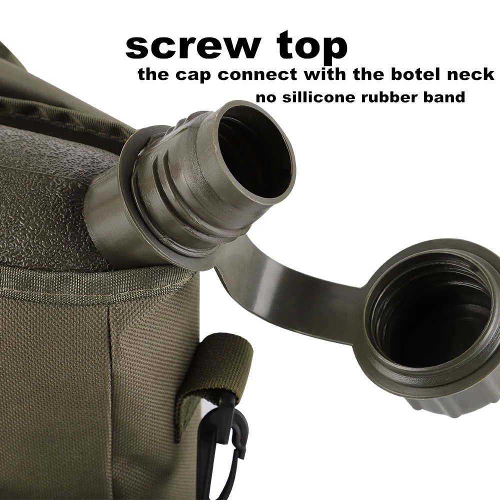 2L square shape field kettle customized camouflage drinking water bottle for  outdoor hiking climbing