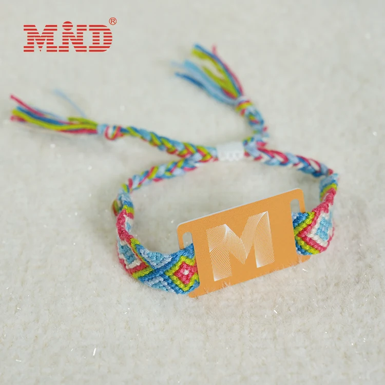New Style Woven Bracelet Handmade Nepal Fashion RFID NFC Wristbands with PVC Cards