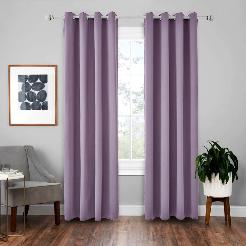 Amazon hot sale blackout solid color ready made curtains for the living room
