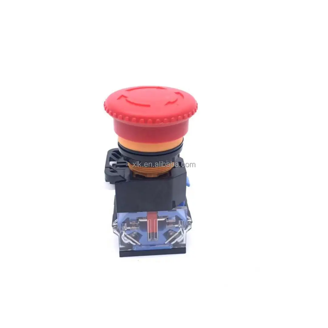 22Mm Ip65 Waterproof Momentary Green Red Slim Emergency Mushroom Head Push Button Switch