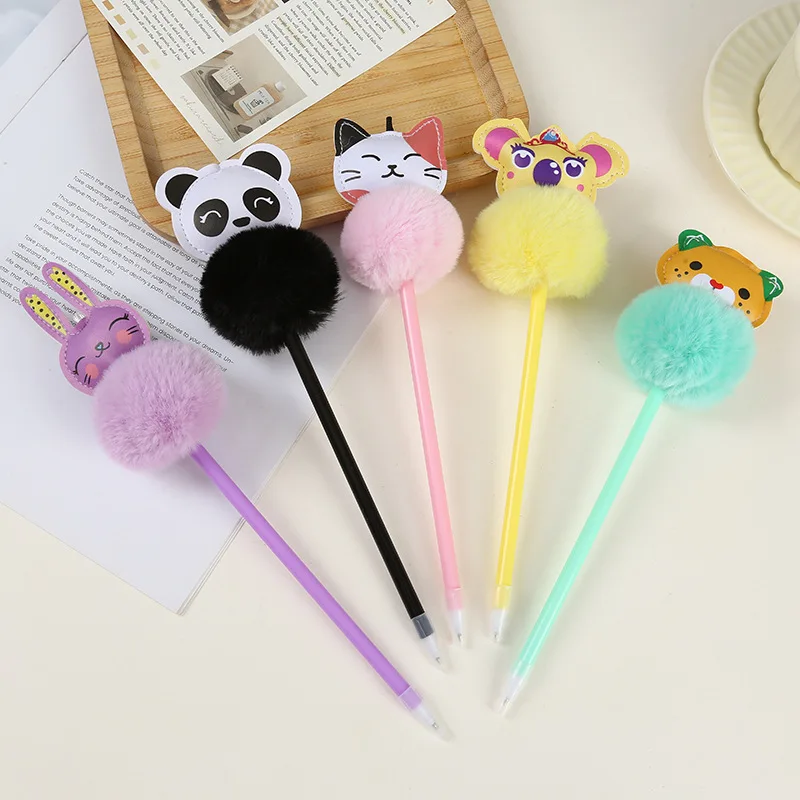 New Promotion Suppliers Writing Stationery Cheap Customized Advertising Gift Plush Animals Decorative Ball Point Plastic Pens