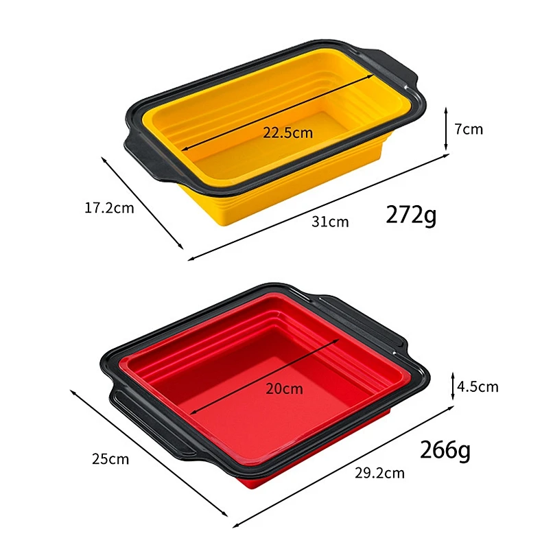 Silicone Foldable Toast Mold Set Utensils Molds Baking Pan Kitchen Baking Accessories Cake Mold With 8 Sets