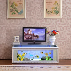 European-style TV cabinet ecological fish tank aquarium glass bar living room home coffee table