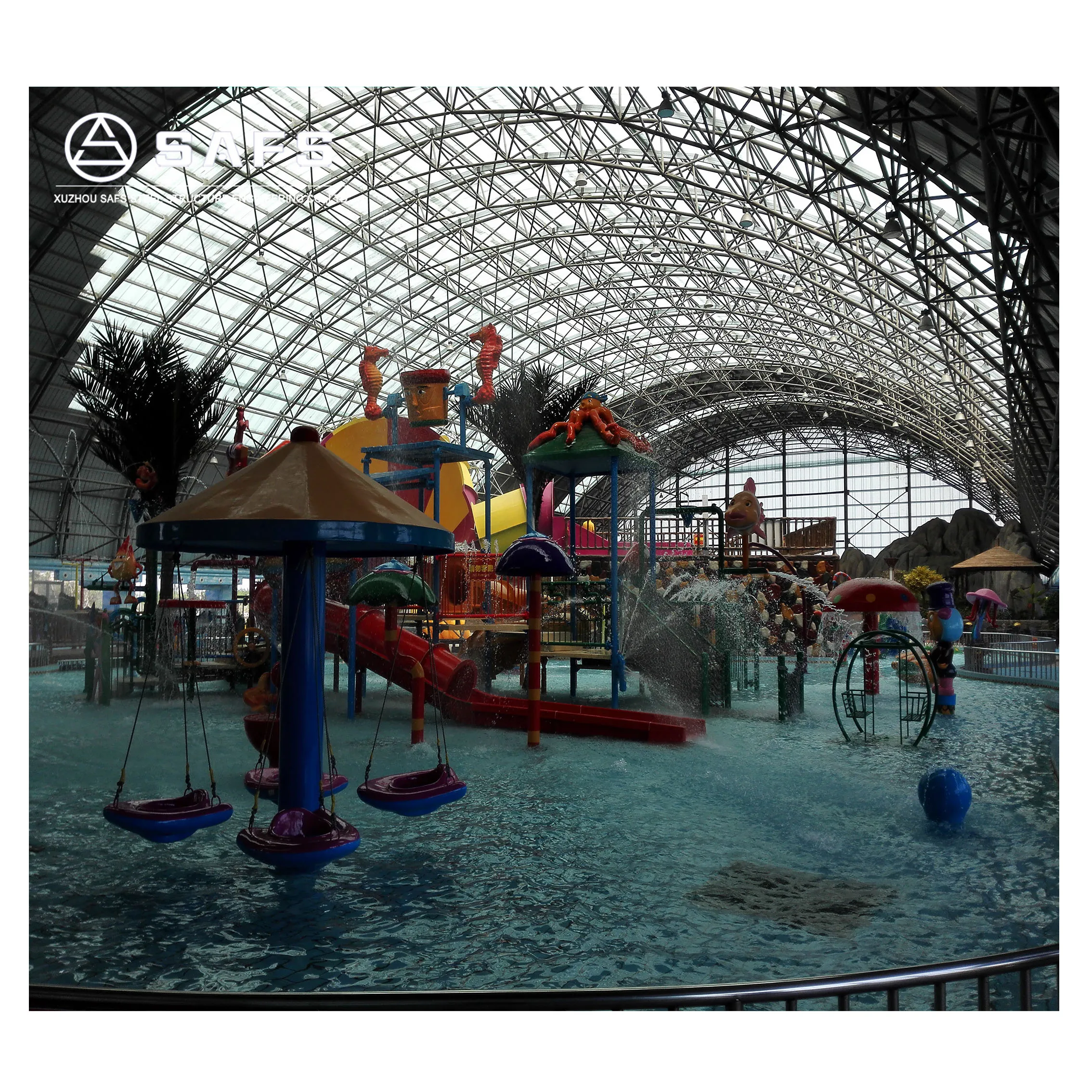 SAFS Modern Designs and Customized Solutions Quick Installation of High Quality Steel Structure Swimming Pool Waterpark Roofs