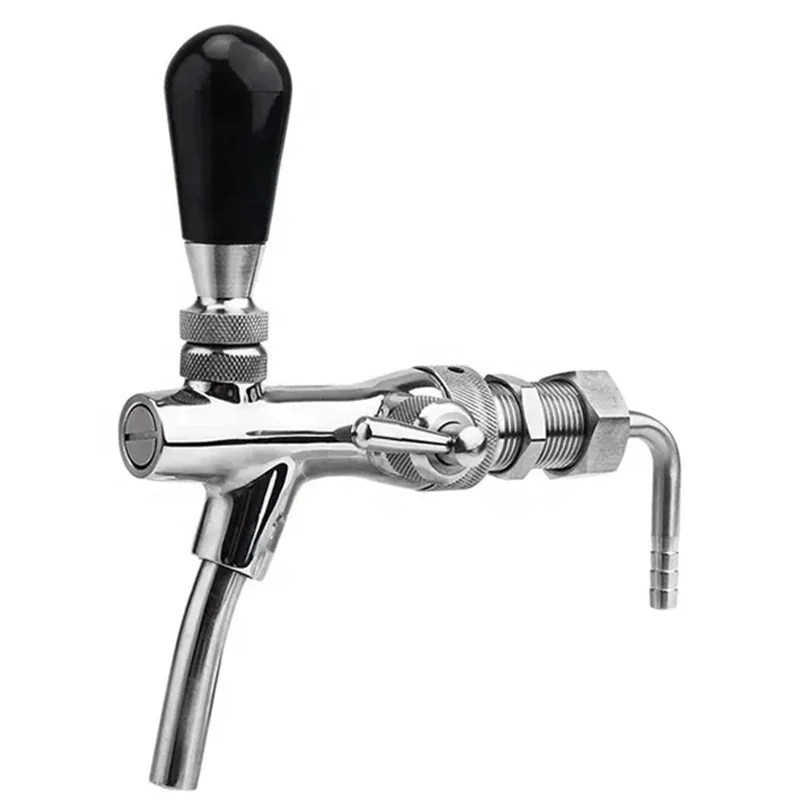 100% Stainless Steel 304 Draft Beer Faucet Flow Controller Beer Tap Keg 35mm/100mm Shank G5/8 for Kegerator