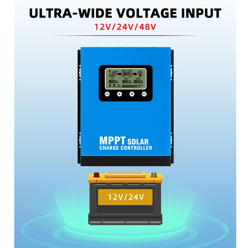 12v 24v 36v 48v auto 30A 50A 60A 80A 100A 120A контроллер Солнечного Заряда MPPT С PV 150V max с пультом дистанционного управления RS485
