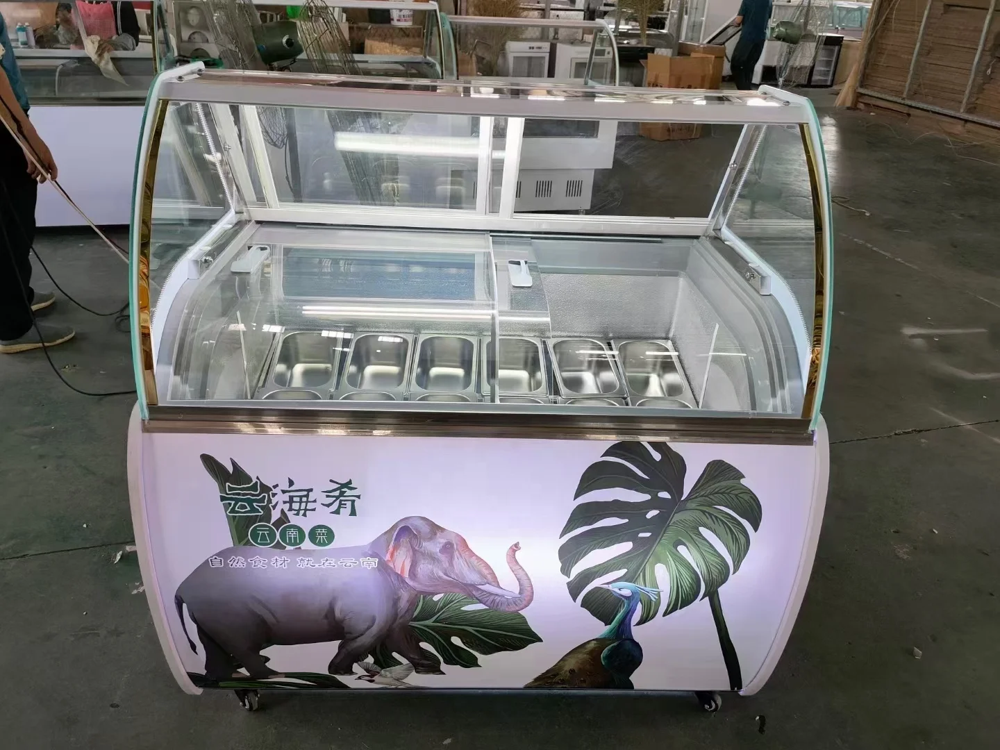 May Promotion Activities Popsicle Cabinet Freezer for Sale Cake Commercial Snack Showcase Hard Ice Cream Freezer Display
