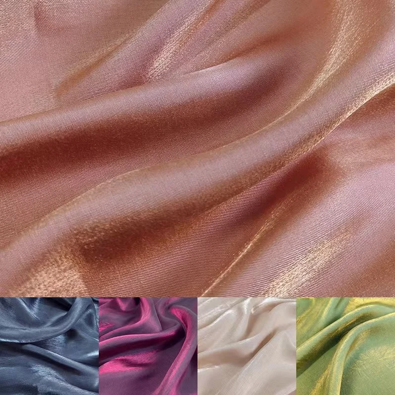 shiny 77% spun rayon 23%polyester Sheer Voile Organdy Fabric for Clothing and Decoration