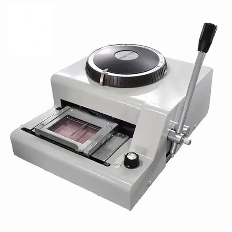 Manual PVC Card Embossing Machine 68 70 72 Character Letter Plastic Credit ID Plate Number Embosser for Metal Dog Tag