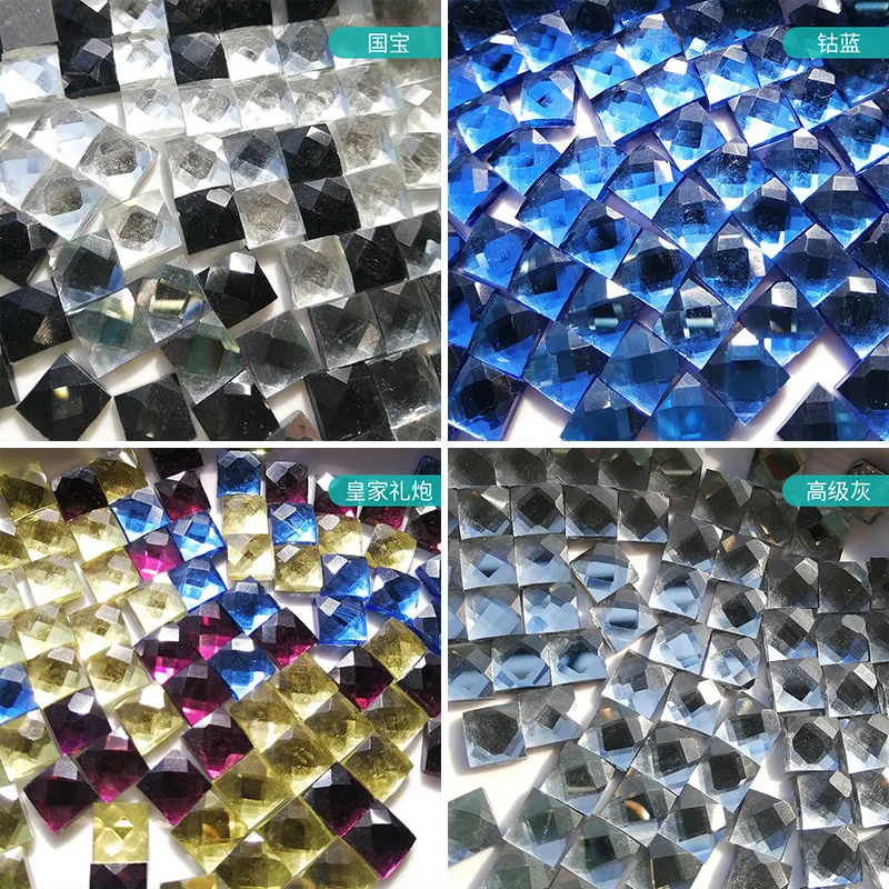 Crystal Mosaic Tiles Squares Stained Glass For Crafts Supplies Diy Picture Frames Handmade Jewelry Coasters Art Decoration