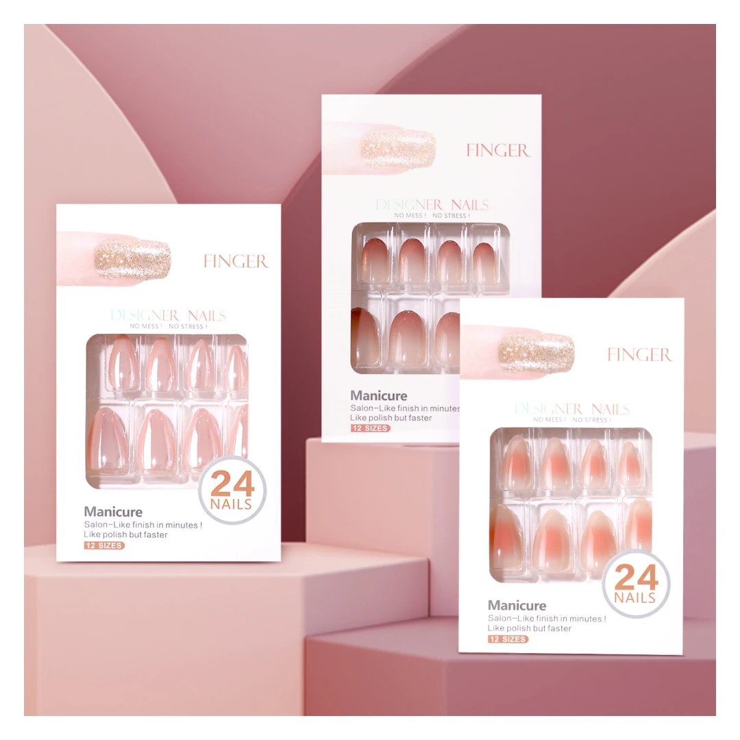 High Quality Fashion Trending Artificial Fingernails Low Price Wholesale Best Quality 24 Pcs Art Nails Press On Nails