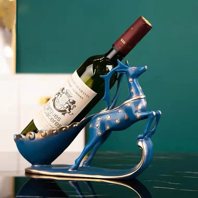 Creative Deer Design Wine Cabinet Home Office Decoration Single Wine Bottle Rack / Holder