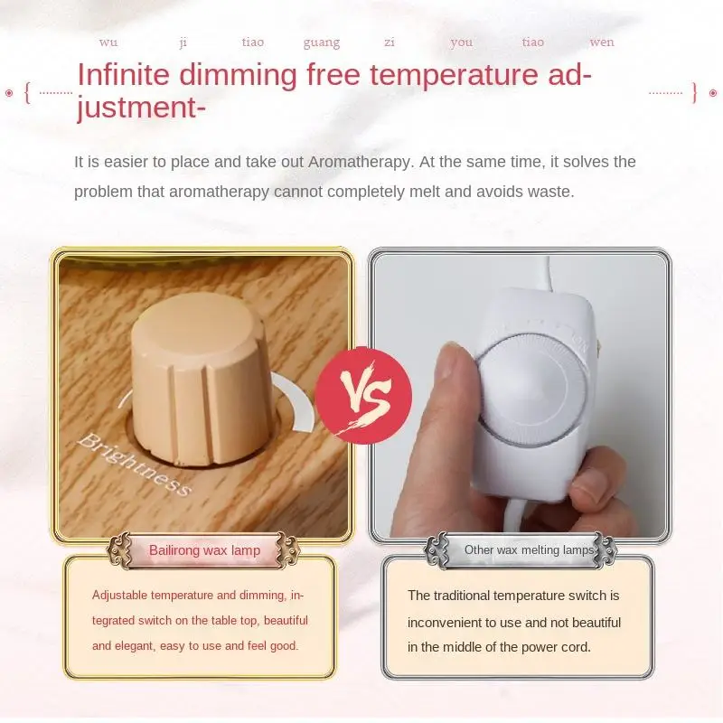 Candle Warmer Lamp Dimmer Candle Light Electric Button Aurora Rotatable Design Warmer Lamp Home Decor Aromatherapy Table Lamp