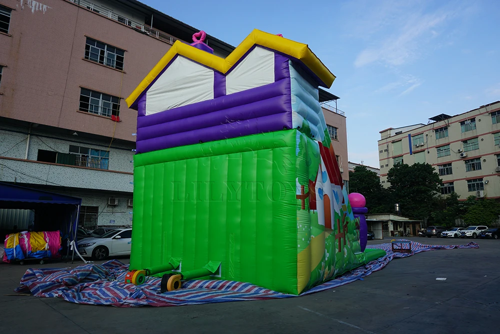 commercial used playground inflatable water slide beautiful water paly equipment with pool for sale