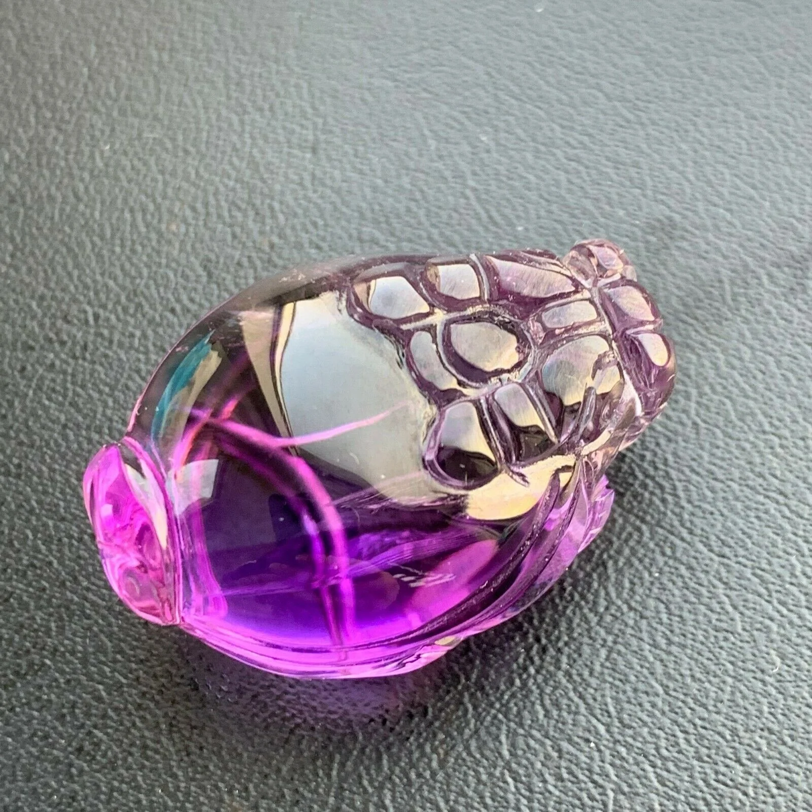 Beautiful natural amethyst quartz crystal and red rutilated The dragon turtle pendant