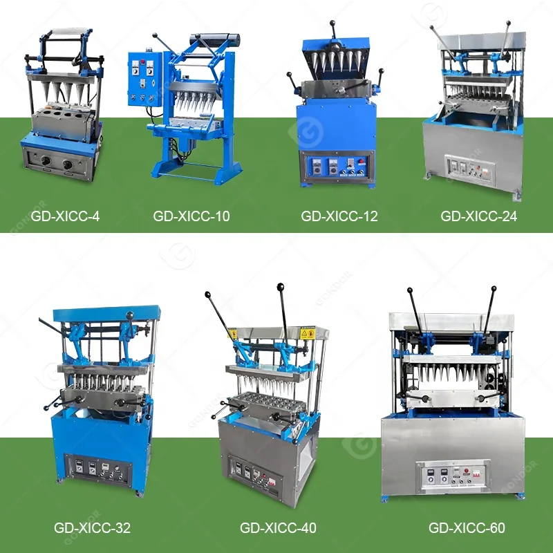 Automatic Big Pizza Biscuit Roll Maker Sugar Small Icecream Ice Cream Cone Bake Machine India for Make