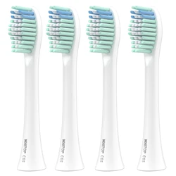 Replacement Brush Heads for CD-01, CD-07, CD-09, Daily Cleaning Type Bristles, Oval Interface, 4 Pack, C65 White