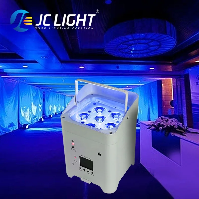 JCLIGHT 6x18w Battery Led Par Powered Uplights Dmx Control Wedding Stage 6in1 Uplight Wireless Par Light