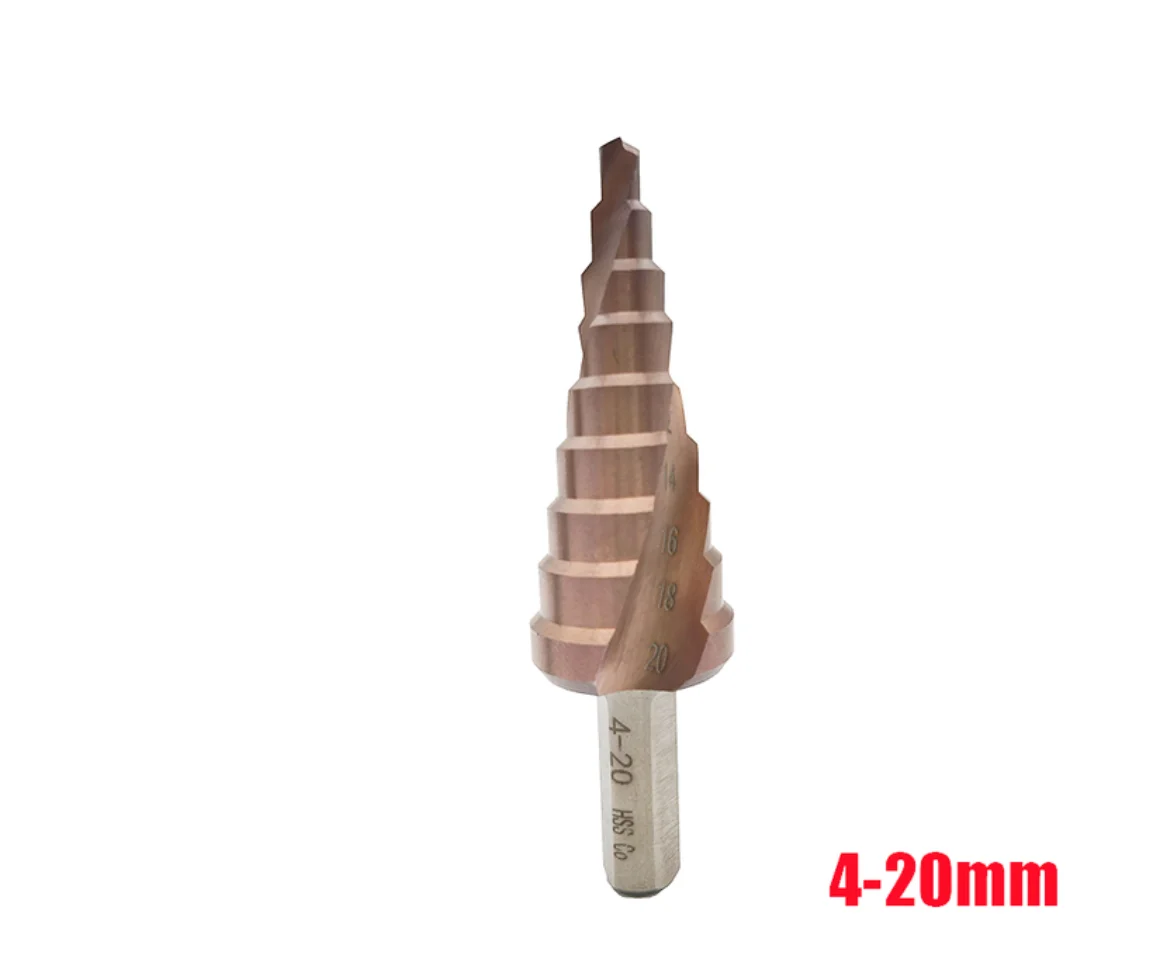 HSS Cobalt M35 Spiral Flute Step Drill Bits for Sheet Metal