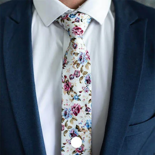 Novelty Floral Cotton Tiebowtie Handkerchief Flower Lapel Pin Gift Set for Men Premium Quality Necktie