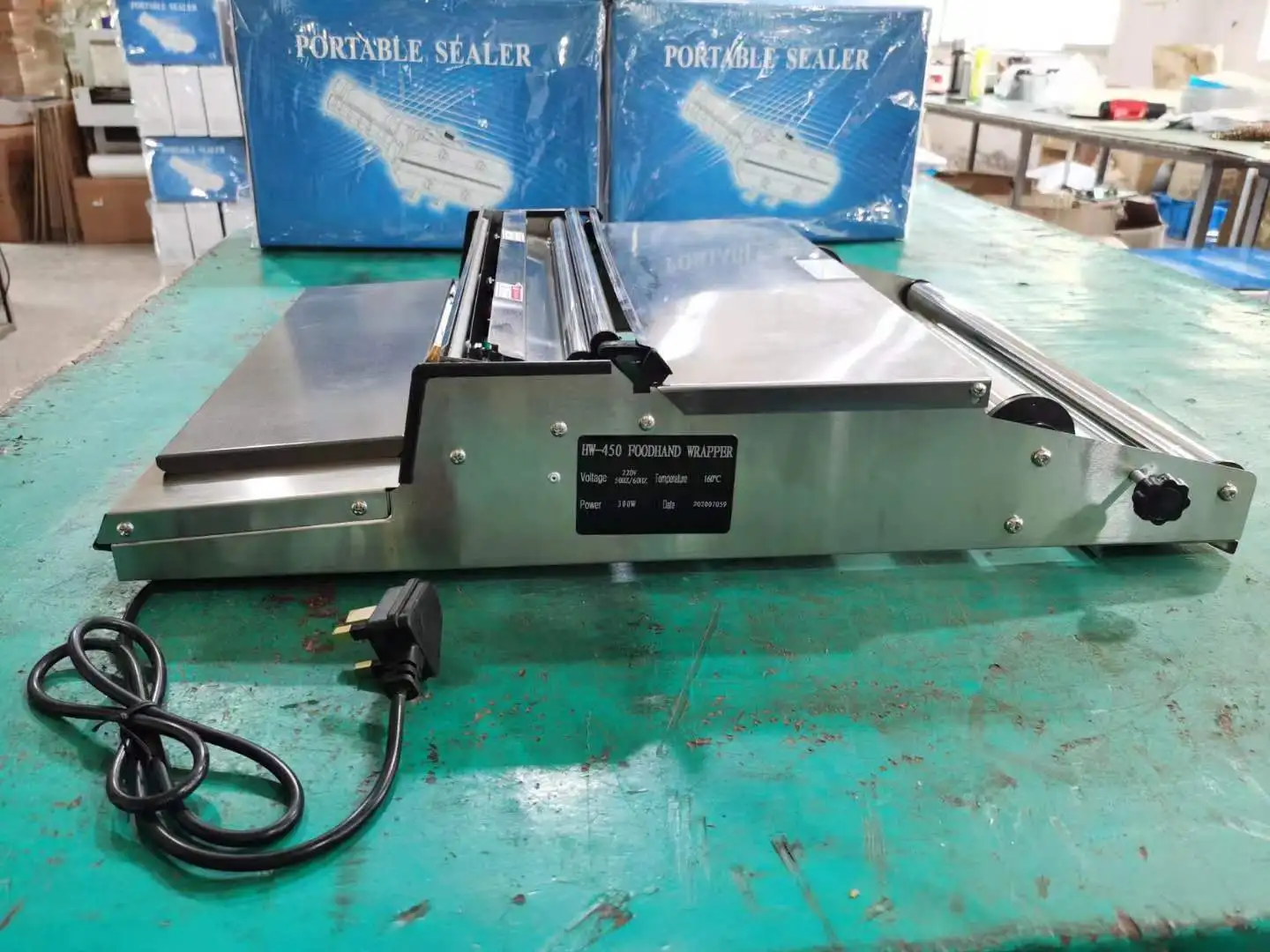 HW-450 Model Manual Hand Wrapper for Food fruit meat sushi Semi-automatic plastic vegetable cling film Wrapping Machine