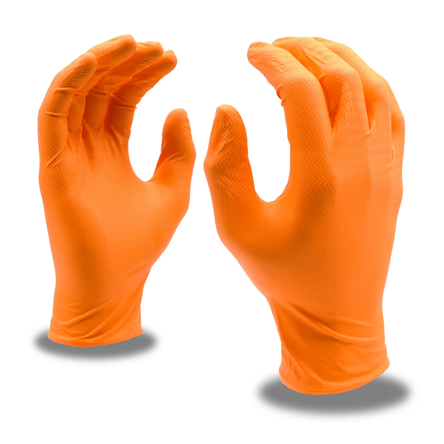 9 Mil Orange Rubber Heavy Duty Duti Oil Resistant Industri Disposable Mechan Nitrile Diamond Gloves With Textured Grip Glove