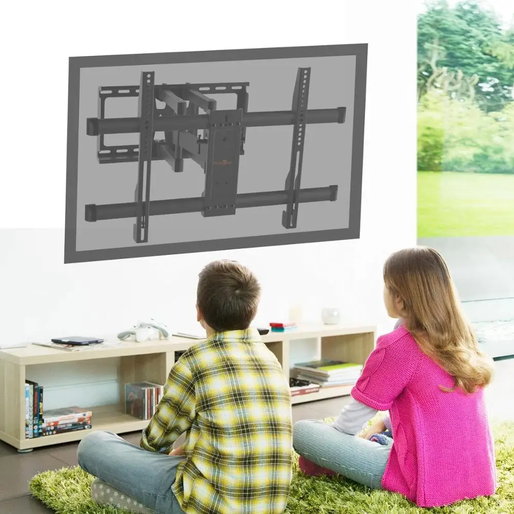 Full Motion TV Mount Dual Articulating Arms Swivels Tilts Rotation TV Wall Mount Bracket