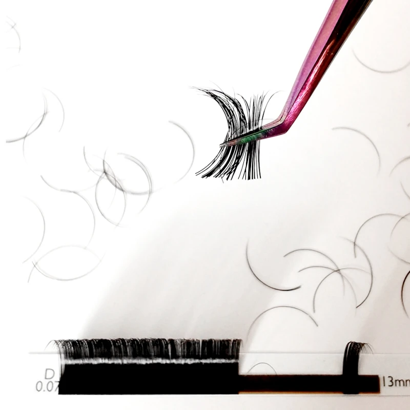 Wholesale classic hybrid volume mega silk 0.10 0.20mm matte black lash tray cashmere extensions c d cc dd curl eyelash