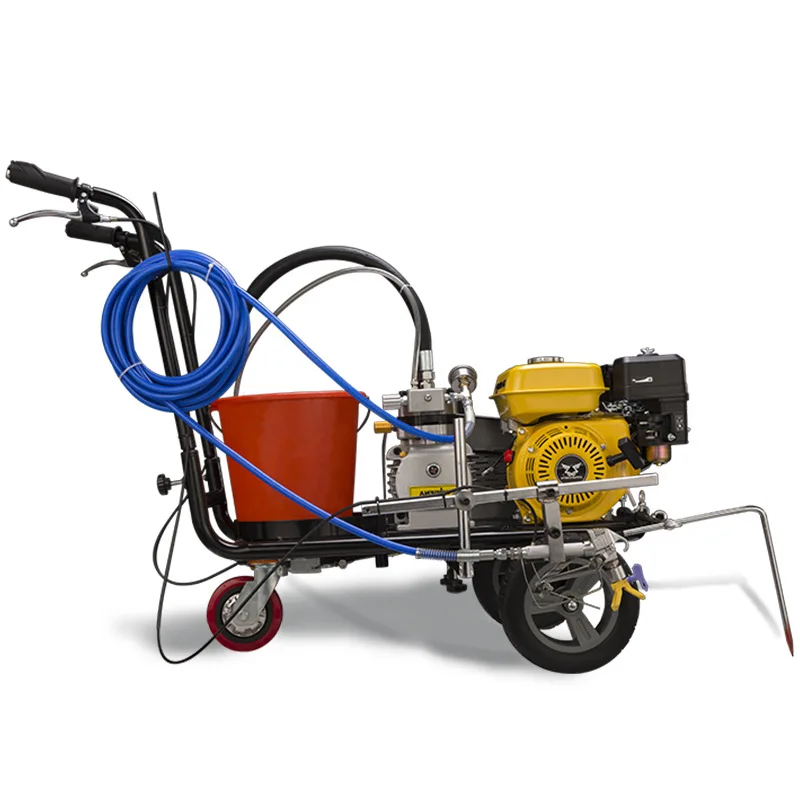 Double spray gun sprayer Hand Push cold paint airless plastic road line marking machines