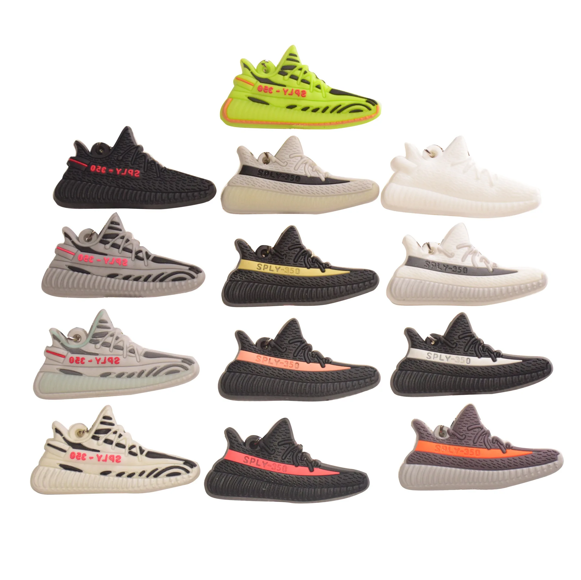 Wholesale Custom Jordan Design Keyring Key Chain Ring Sneaker 350 V2 3d Yeezy Boosted Shoe Keychain Custom Sneaker Keychain