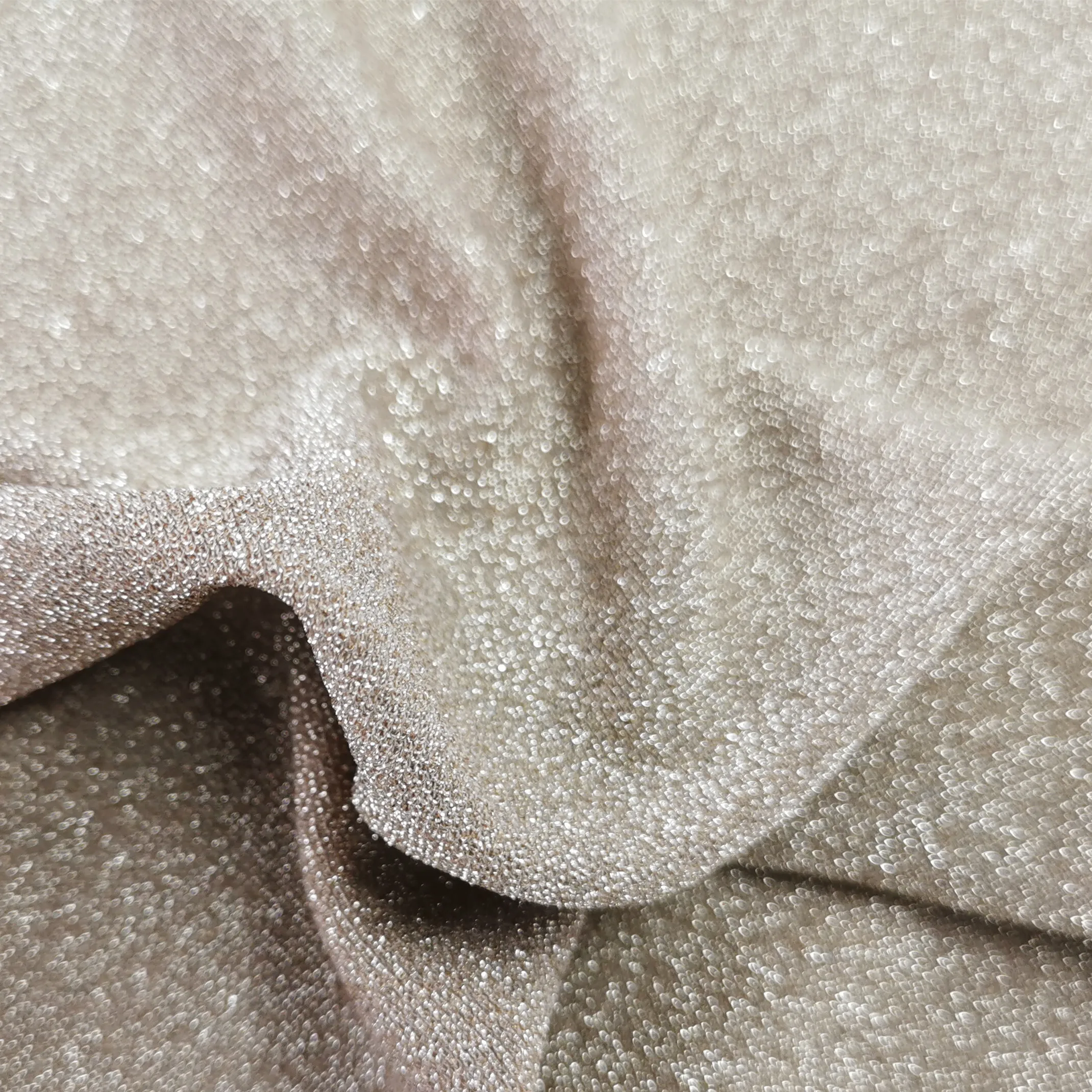 OEM accept  solid color nylon polyester fabric knitted shinny fabric for dress