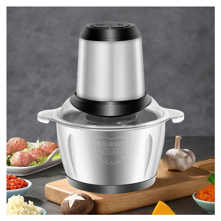 mini small 2l 3l 6l double speed electric meat grinder stainless steel chopper blender multifunctional metal